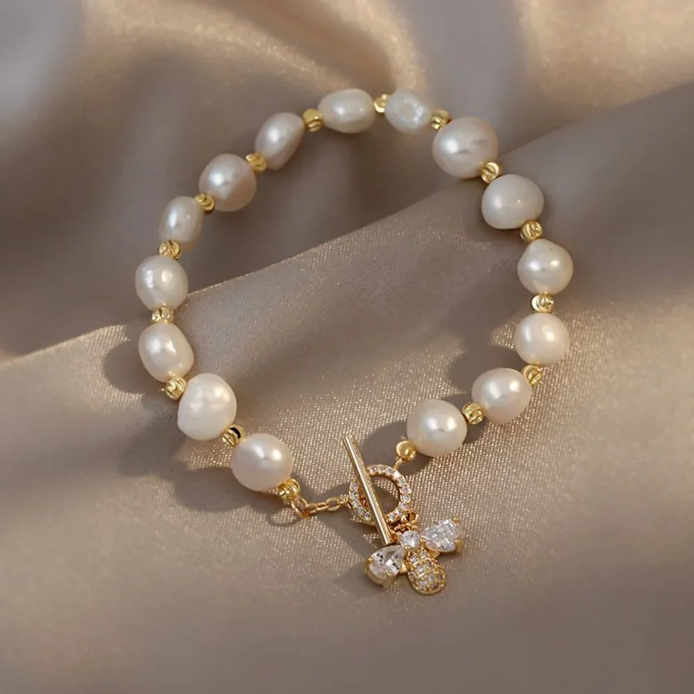 GOLICC Baroque Natural Freshwater Pearl Bracelet - Picture 5 of 10